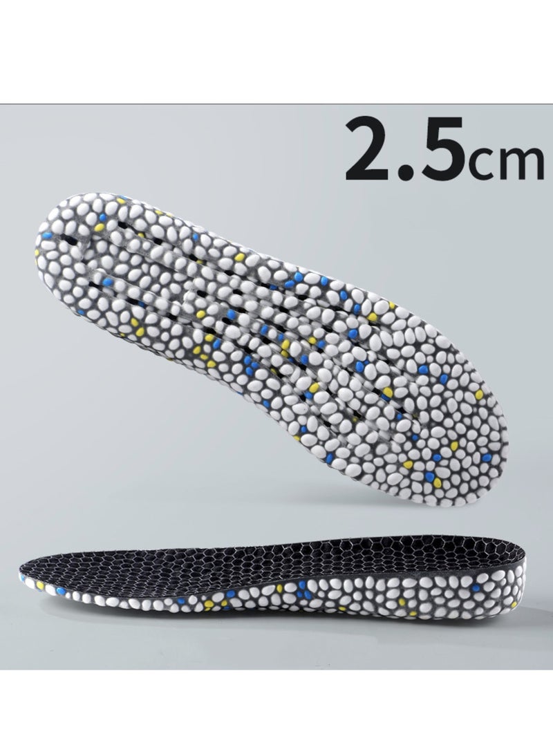 Increase Insole Arch Support Elastic Shock Absorbing Sports Shoe Insoles, Heel Lift Inserts Elevator Insoles for Men & Women, 2.5cm - Image 1