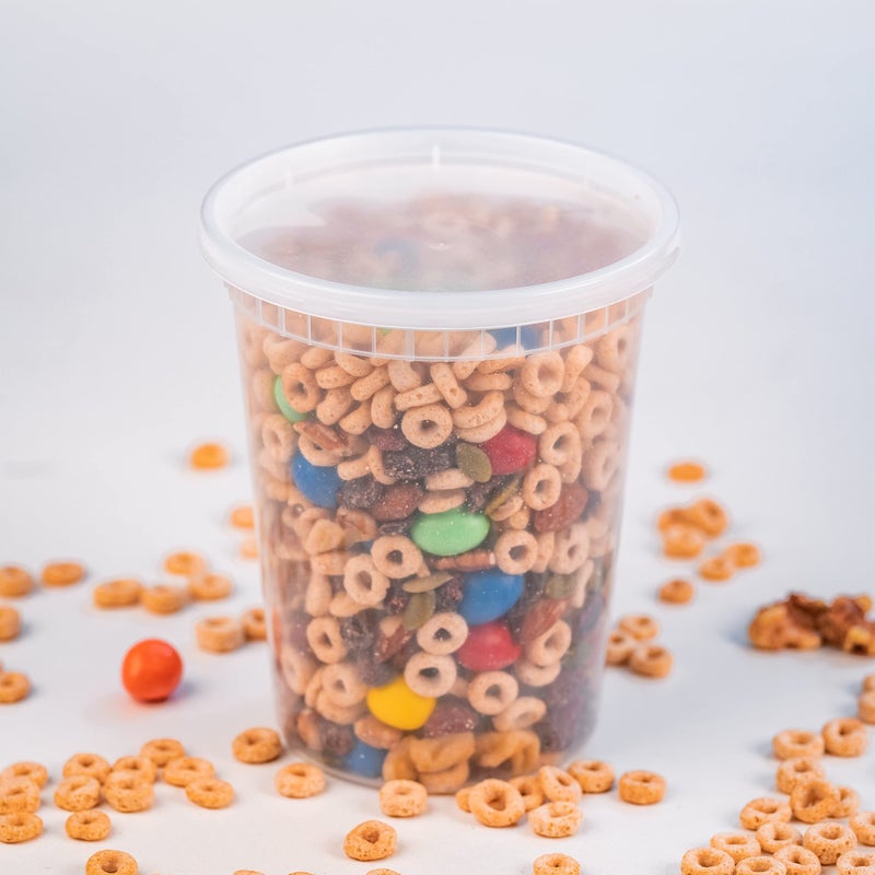 EDI [32 OZ, 20 Sets] Plastic Deli Food Storage Containers with Airtight Lids | Microwave-, Freezer-, Dishwasher-Safe | BPA Free | Heavy-Duty | Meal Prep | Leakproof | Recyclable - Image 4