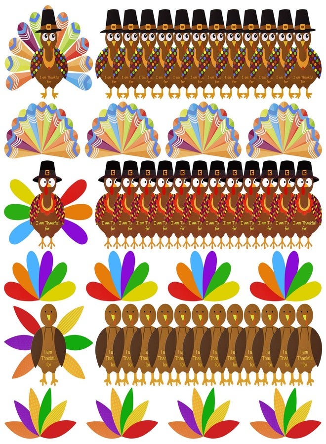 MIAHART 312 Pcs Thanksgiving Turkey Craft Kit DIY Turkey with Colorful Feathers and 320 Pcs Dot Glues Thanksgiving Stickers for Thanksgiving Party School Activities Decoration Supplies - Image 1