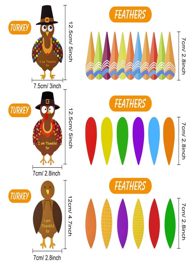 MIAHART 312 Pcs Thanksgiving Turkey Craft Kit DIY Turkey with Colorful Feathers and 320 Pcs Dot Glues Thanksgiving Stickers for Thanksgiving Party School Activities Decoration Supplies - Image 3
