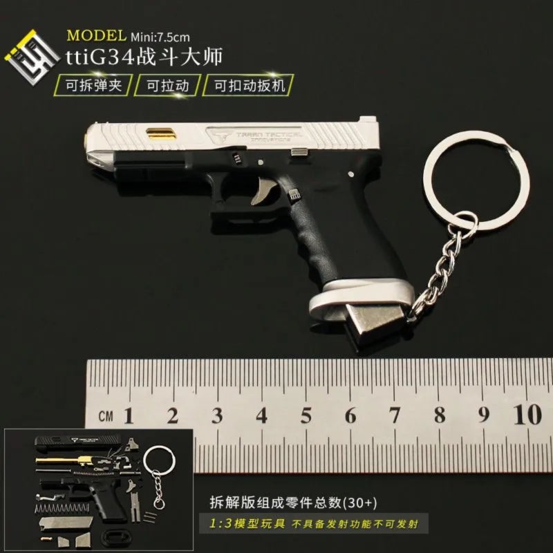 Removable semi-alloy nylon TTI G34 Combat Master Glock  figurine, boys' metal model - Image 2