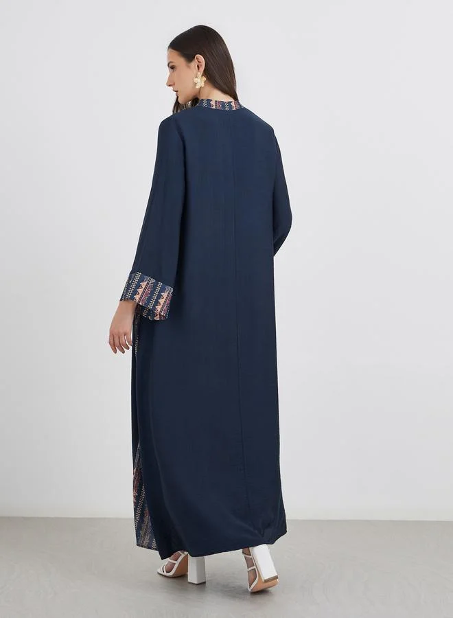 Styli Styli Embroidered Jalabiya with Tassel Trim