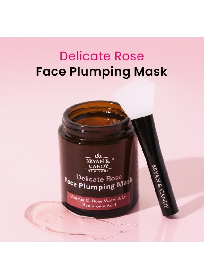 Bryan & Candy New York Delicate Rose Face Plumping Mask with Vitamin C, Rose Water & Oil, Hyaluronic Acid (100 gm) - Image 3