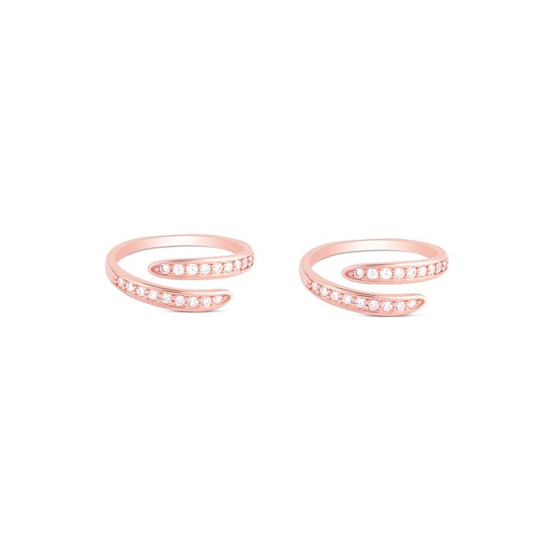 TOUCH925 Store Adjustable Silver Toe Rings in Rose Gold Color | Band Foot Jewelry for Women & Girls | Silver Bichiya | Birthday and Anniversary Gift for wife - Image 1