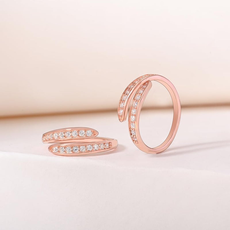 TOUCH925 Store Adjustable Silver Toe Rings in Rose Gold Color | Band Foot Jewelry for Women & Girls | Silver Bichiya | Birthday and Anniversary Gift for wife - Image 3