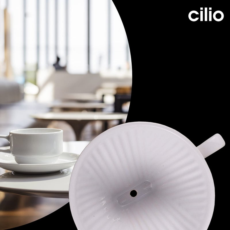 Cilio Porcelain Coffee Filter/Holder Pour-Over, 2/Small, White - Image 5