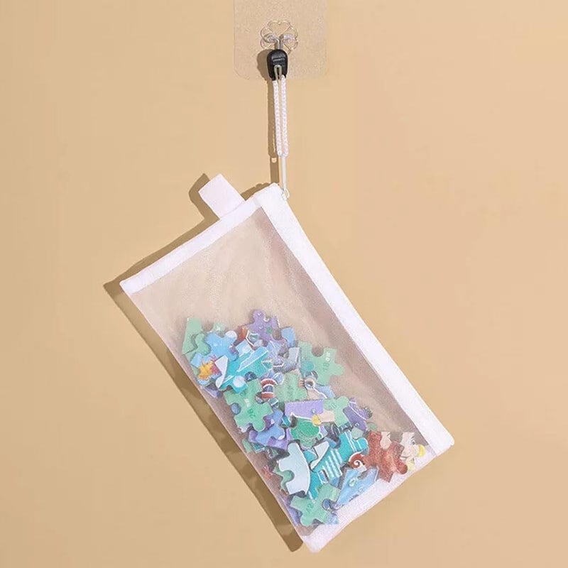 pepplo Single Layer Mesh Pen Bag, Nylon Pencil Bag, Envelope Bag, Zipper Bag, Stationery Bag, School Supplies, Office Supplies, Transparent Bag, Student Storage Bag, Clear Exam Pencil Pouch (Small, 2 Pieces) - Image 5
