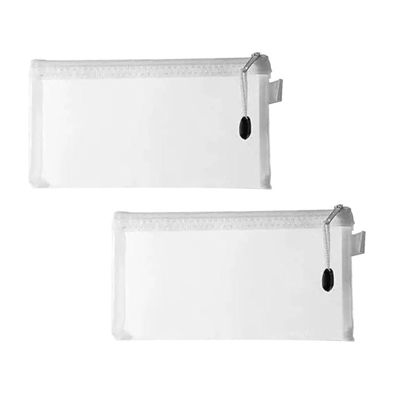 pepplo Single Layer Mesh Pen Bag, Nylon Pencil Bag, Envelope Bag, Zipper Bag, Stationery Bag, School Supplies, Office Supplies, Transparent Bag, Student Storage Bag, Clear Exam Pencil Pouch (Small, 2 Pieces) - Image 1