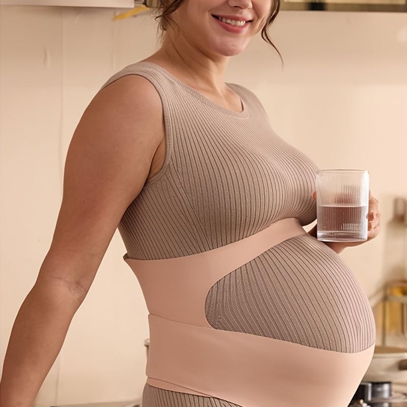 Oyster Pink 2 in 1 Seamless Maternity Belt Support for Pregnant Women XL - Image 3
