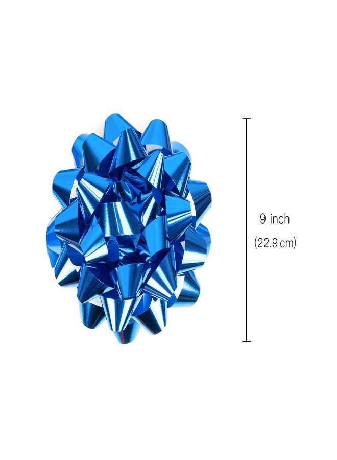 WRAPAHOLIC 9” Gift Bow - 1 Bow - Royal Blue Design Perfect for Birthday, Holiday, Party Favors Decorations - Image 2