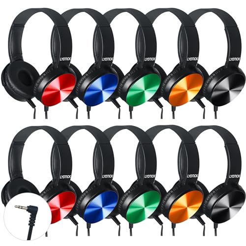 LYDTICK 10 Pack Kids Headphones Bulk for School Classroom, Over-Ear Headphones Wired School Supplies for Kids Students Teachers, 3.5mm Jack(Multicolor) - Image 1