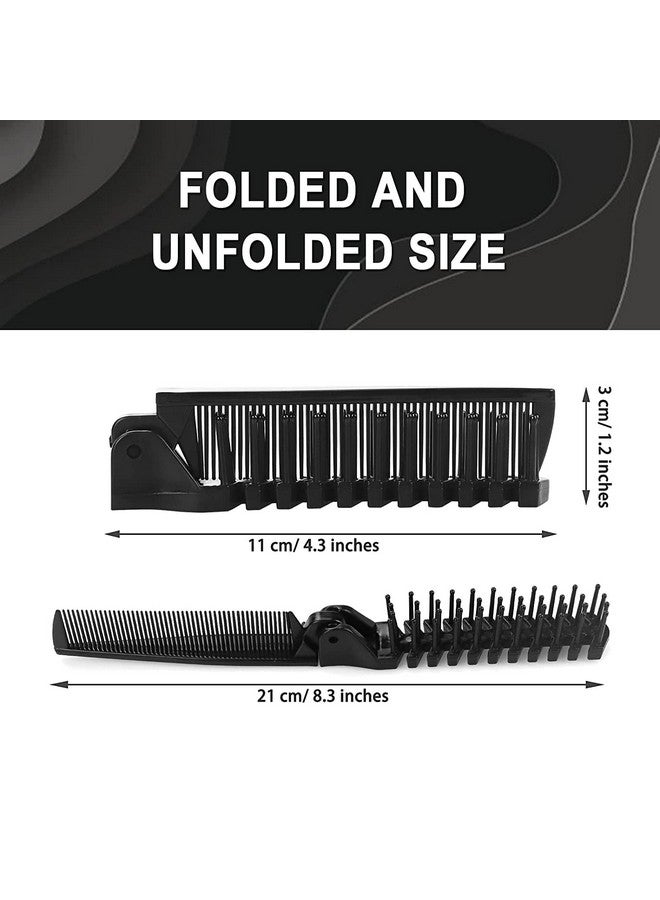 HQSLsund 100 عبوة مشط شعر محمول للسفر فرشاة قابلة للطي لتدليك الشعر مشط مضاد للكهرباء الساكنة مجموعات تصفيف مشط الشعر أدوات تصفيف الشعر سوداء - Image 5