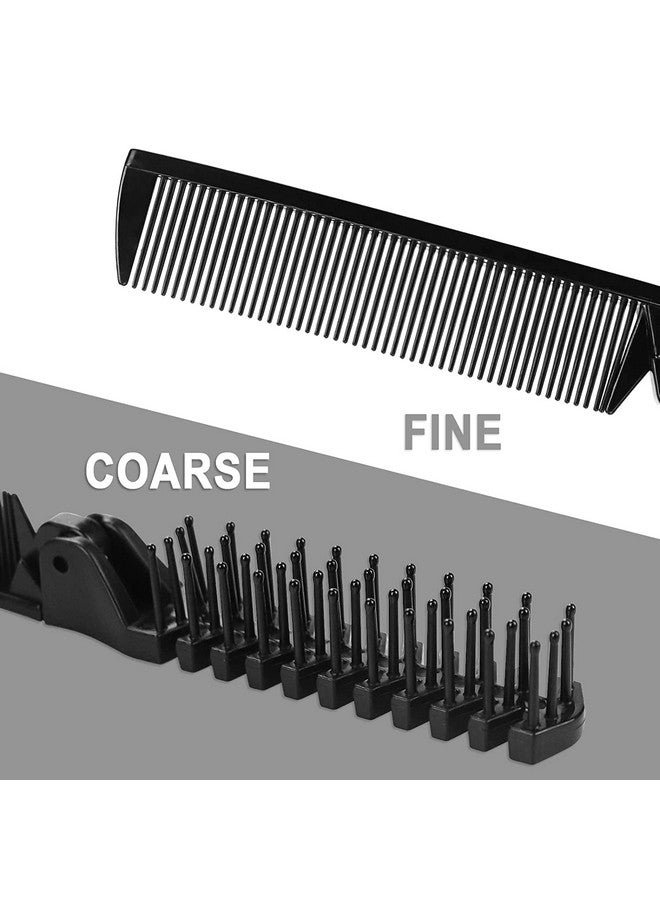 HQSLsund 100 عبوة مشط شعر محمول للسفر فرشاة قابلة للطي لتدليك الشعر مشط مضاد للكهرباء الساكنة مجموعات تصفيف مشط الشعر أدوات تصفيف الشعر سوداء - Image 4