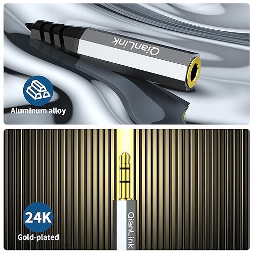 QianLink Headphone Splitter, 3.5mm Male to 2 Female Ports, 1ft/0.30m Extension Cable for PS4, PS5, Xbox, Switch, PC Gaming Headsets, Phone, Tablet & More - Image 4