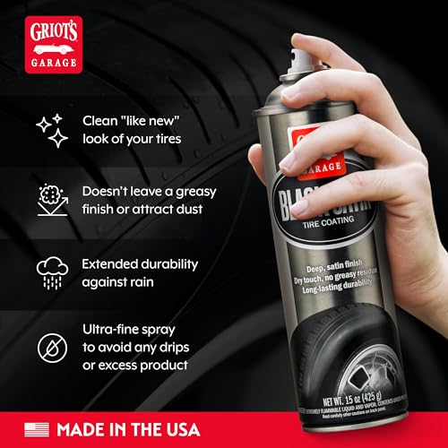 GRIOTS GARAGE Griot's Garage Black Satin Tire Coating, Provides a Low-Gloss, Satin Finish, Non-Greasy, Long-Lasting, Quick-Drying, Easy-to- Use, No Mess, 10951, 15oz - Image 3