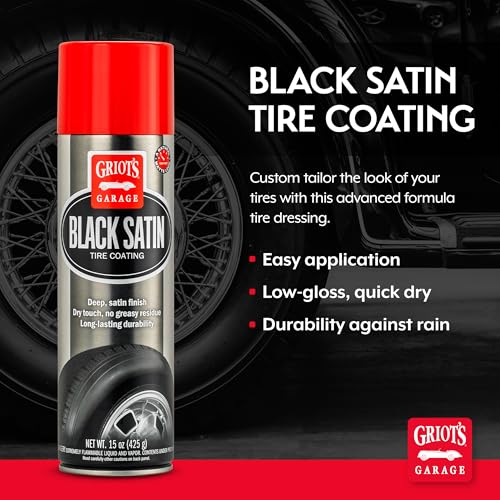 GRIOTS GARAGE Griot's Garage Black Satin Tire Coating, Provides a Low-Gloss, Satin Finish, Non-Greasy, Long-Lasting, Quick-Drying, Easy-to- Use, No Mess, 10951, 15oz - Image 2