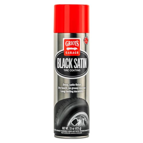 GRIOTS GARAGE Griot's Garage Black Satin Tire Coating, Provides a Low-Gloss, Satin Finish, Non-Greasy, Long-Lasting, Quick-Drying, Easy-to- Use, No Mess, 10951, 15oz - Image 1