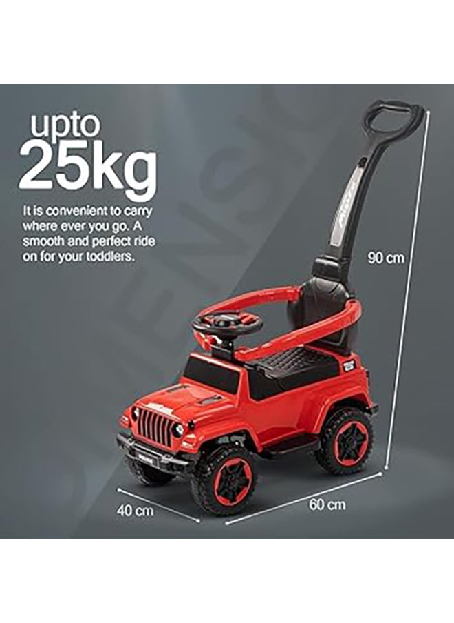 AL BADER - 3 in 1 Ride on Car for Kids, Ride on Kids Car with Music and Lights, Kids Ride on Push Car With Safety Bar & Push Handle, Push Ride on Car for Kids 1 to 3 Years, Push Car for Toddlers, Red - Image 1