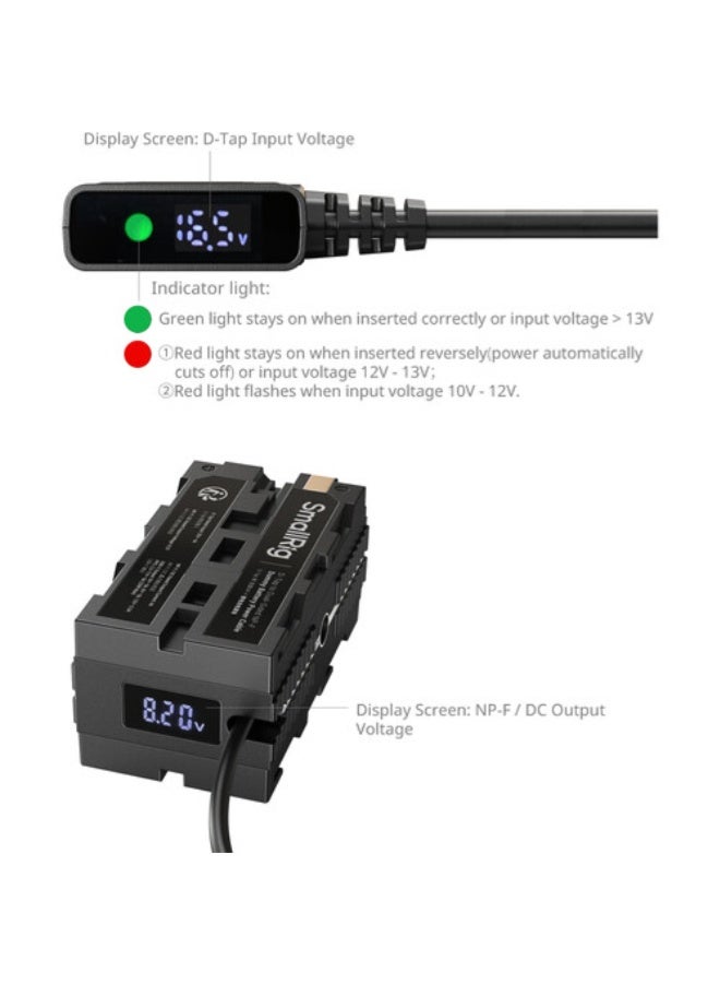 SmallRig D-Tap to Dual-Sided NP-F Dummy Battery Power Cable 4884 - Image 4