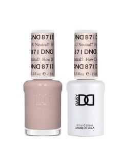 DAISY DND DND Gel Polish Set, Sheer Collection, UV/LED Gel Polish and Air Dry Nail Lacquer, Matching Chip-Free Polish Duo, 871 How Do U Neutral?, 0.5 Fl Oz  - Image 1