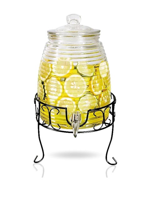 Glass Beverage Dispenser With Stand 6 Ltr