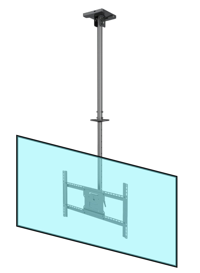 BEETEC Double Pole Ceiling Mount for 42"-86" TVs, Adjustable Height 860-3130 mm, 50kg Capacity, Tilt & Rotation Functionality, Black | TF-CM300 - Image 1