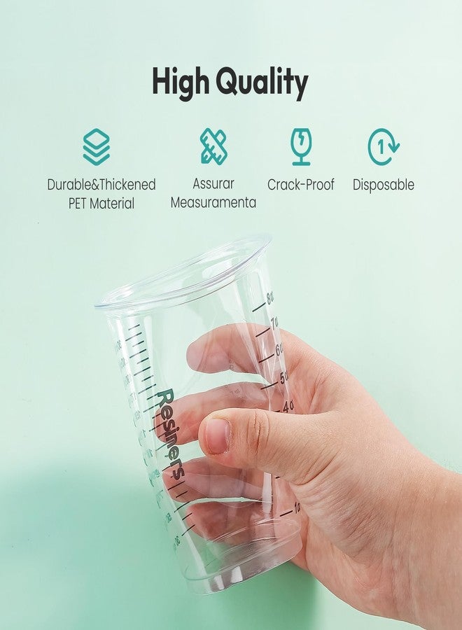 Resiners Epoxy Measuring Cups, Resiners 50pcs Resin Mixing Cups for Epoxy Resin, Paint, Crafts Use, with 30 x 24oz & 20 x 8oz Dual Sizes, 50 Mixing Cups, 50 Wooden Sticks, Clear Plastic - Image 5