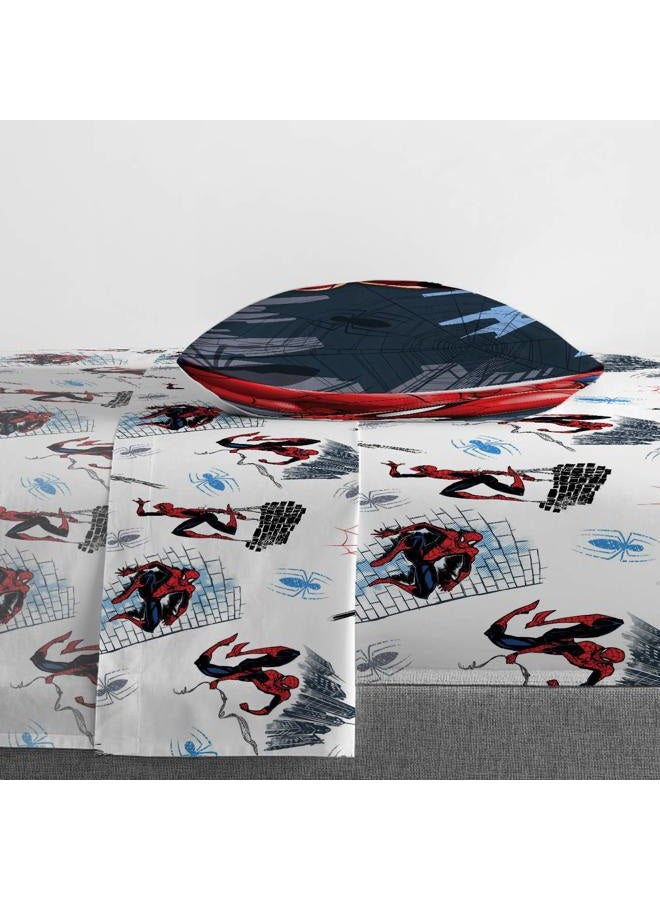 Jay Franco Marvel Spiderman Crawl Twin Sheet Set - 3 Piece Set Super Soft and Cozy Kid s Bedding - Fade Resistant Microfiber Sheets (Official Marvel Product) - Image 4