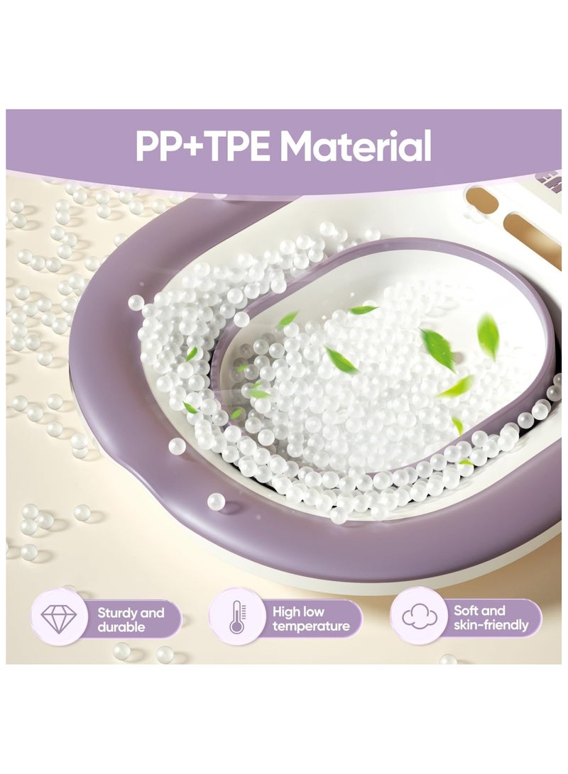 UREVO Foldable Sitz Bath For Toilet Seat Sitz Bath for Hemorrhoids Postpartum Care Sits Bath Kit for Women Portable Steam Seat Bidet with Flusher Hose Drain Holes and Wider Seating Area - Image 5