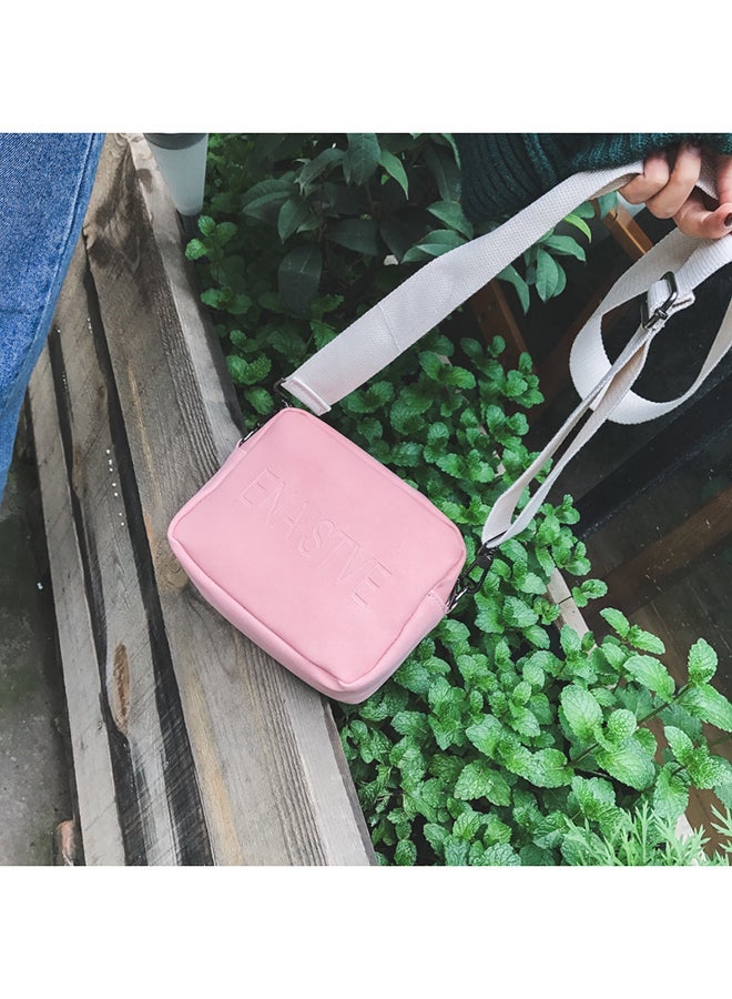 NIBEMINENT Leather Zipper Closure Crossbody Bag Pink  - Image 2