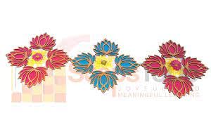 Klassie Lotus Flower Shape Double Wooden MDF Cutouts Best for DIYRangoli Diwali Ganesh Chaturthi HomeWall Decor Temple Wedding Stage Decoration 4 Inches Multicolour Set of 6  - Image 5