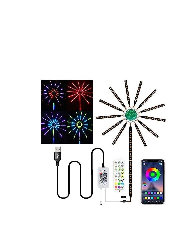 JAJEEK NEW LED Strip Lights Dream Color RGB Changing – Music Sound Sync Bluetooth Firework Lights with Remote Control, DC 5V USB LED Strips for Home, Party, Storefront, Window, Holiday Decoration - Image 1