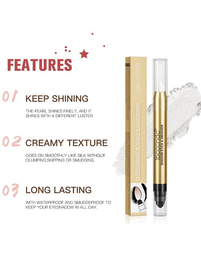 ibcccndc - Eyeshadow Stick Double End Metallic Shimmer Highlighting Soft Pigmented Shiny Waterproof Longlasting Eye Shadow Pencil for Women - Image 1