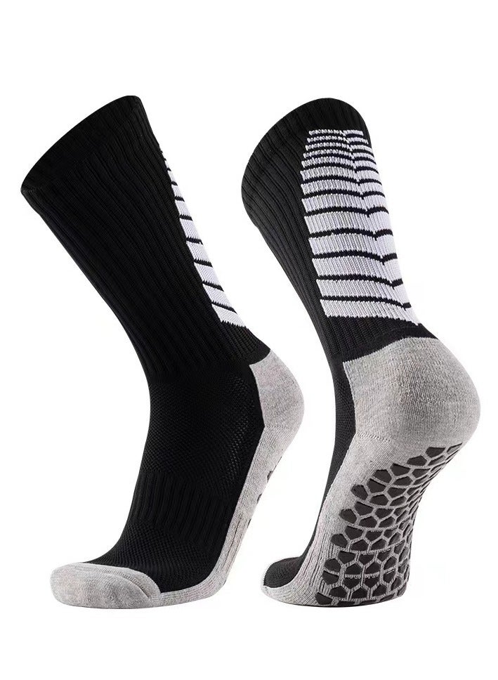 Generic Soccer Grip Socks 6 Pair Men's Soccer Socks Anti Slip Sports Grip Socks,Athletic Sport Socks with Anti Slip Pads,Breathable Anti Blister Rubber Pads for Football Basketball Sports Grip Socks - Image 1
