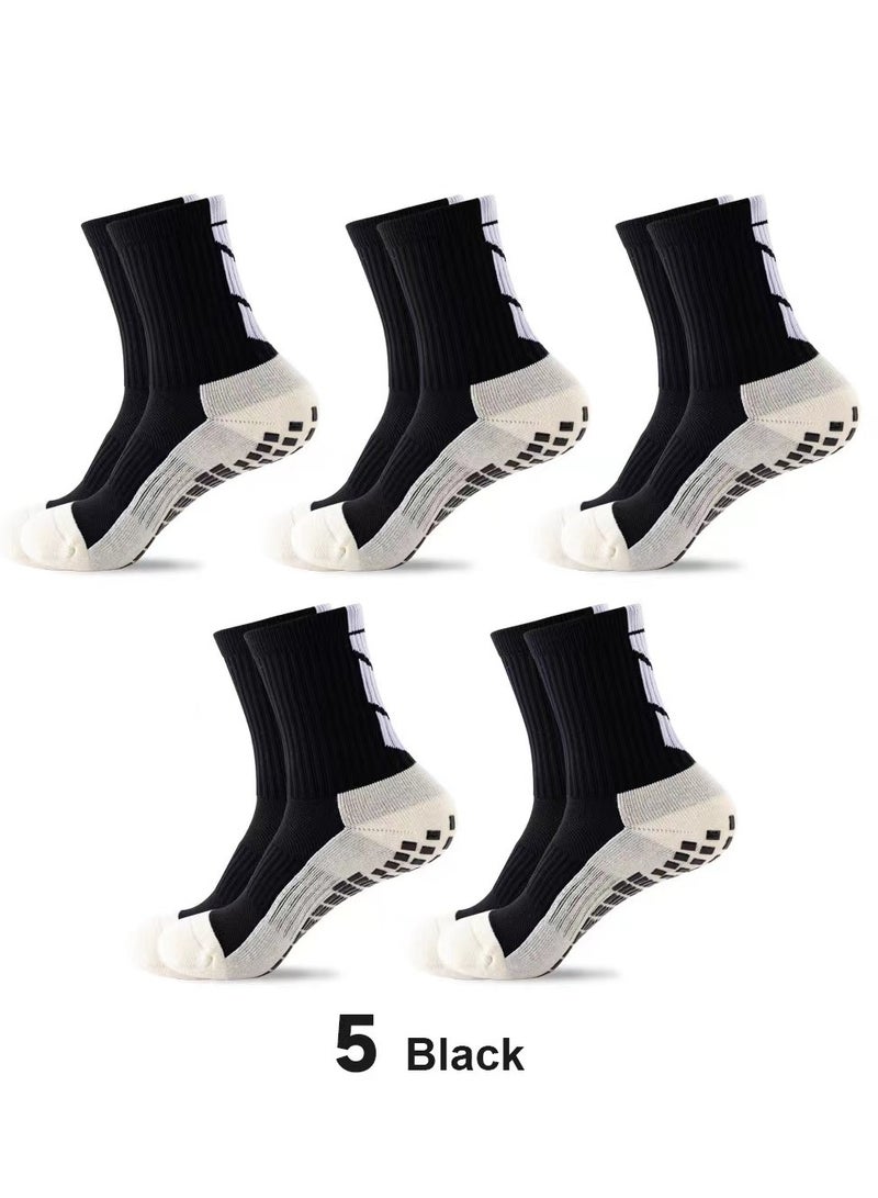 Generic Soccer Grip Socks 6 Pair Men's Soccer Socks Anti Slip Sports Grip Socks,Athletic Sport Socks with Anti Slip Pads,Breathable Anti Blister Rubber Pads for Football Basketball Sports Grip Socks - Image 2