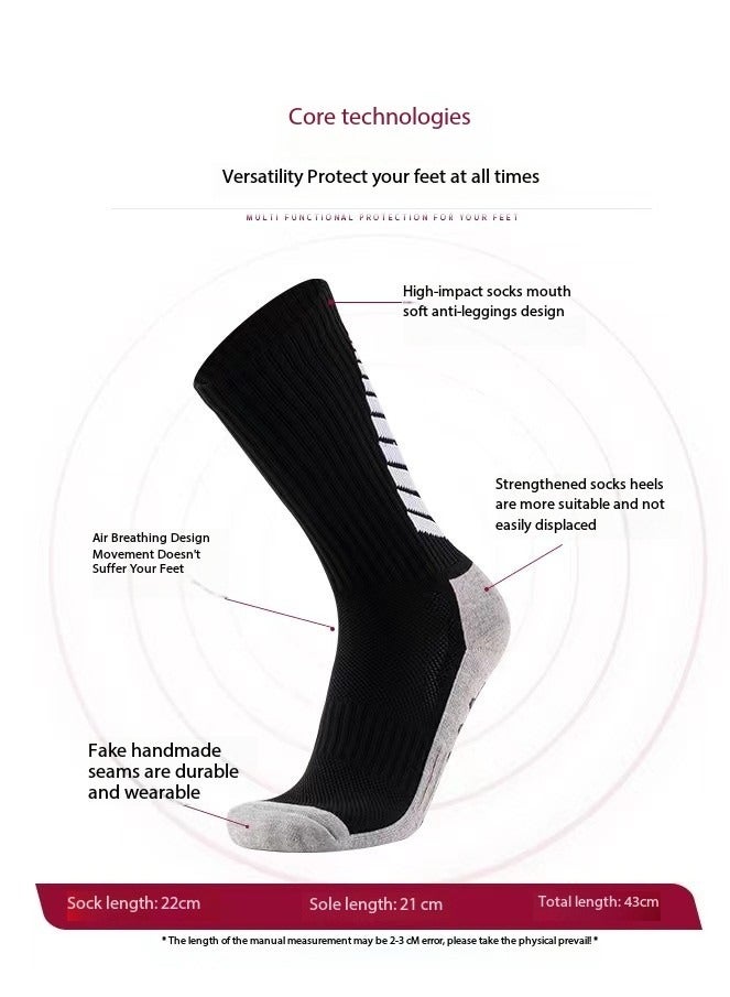 Generic Soccer Grip Socks 6 Pair Men's Soccer Socks Anti Slip Sports Grip Socks,Athletic Sport Socks with Anti Slip Pads,Breathable Anti Blister Rubber Pads for Football Basketball Sports Grip Socks - Image 3