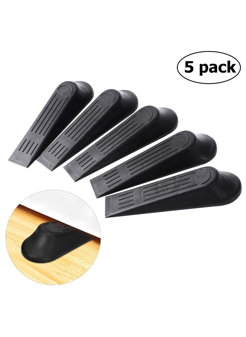 HEALLILY HEALLILY Door Stopper 5Pcs Rubber Door Stop Wedges Heavy Duty Door Stop Blocks Works On All Floor Surface Wedge Door Gap  - Image 2