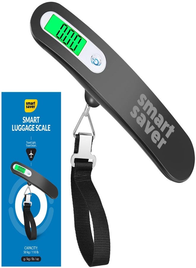 Smart Saver Weight Machine for Luggage - 50 kg capacity, Black Steel body, 1 Year replacement - Digital Portable Electronic Luggage Weighing Scale for home, travel, flights, bags (Upto 50 kg) - Image 1