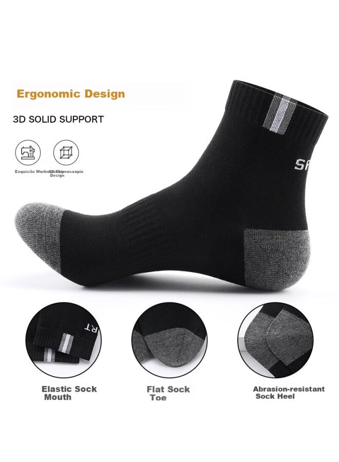 LANG SHA Langsha Men's Cotton Socks Men's Sports Leisure Full Cotton Absorbent Breathable Mid-tube Cotton Socks 6 Pairs - Image 4