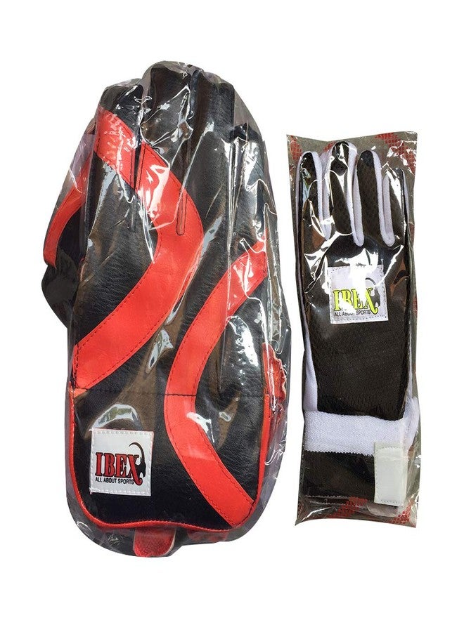 JetFire Ibex Practice Wicket Keeping Gloves Combo with Black Inner Gloves Wicket Keeping Gloves (Men, Red, Black) - Image 5