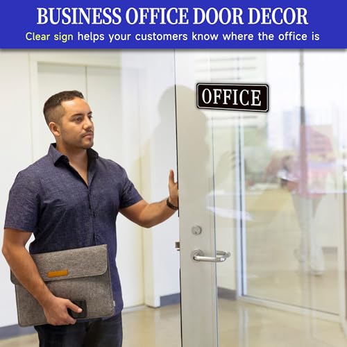 LUHIMO The Office Door Sign for Home and Business，Self-Adhesive Waterproof and Fade-Resistant Modern Office Sign Sticker for House，Business，Door, Window（Black） - Image 5