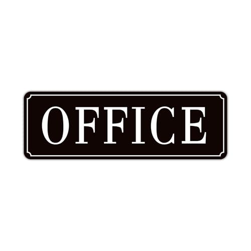 LUHIMO The Office Door Sign for Home and Business，Self-Adhesive Waterproof and Fade-Resistant Modern Office Sign Sticker for House，Business，Door, Window（Black） - Image 1