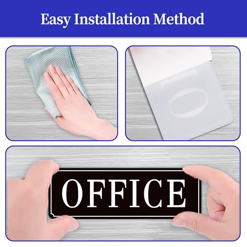 LUHIMO The Office Door Sign for Home and Business，Self-Adhesive Waterproof and Fade-Resistant Modern Office Sign Sticker for House，Business，Door, Window（Black） - Image 4