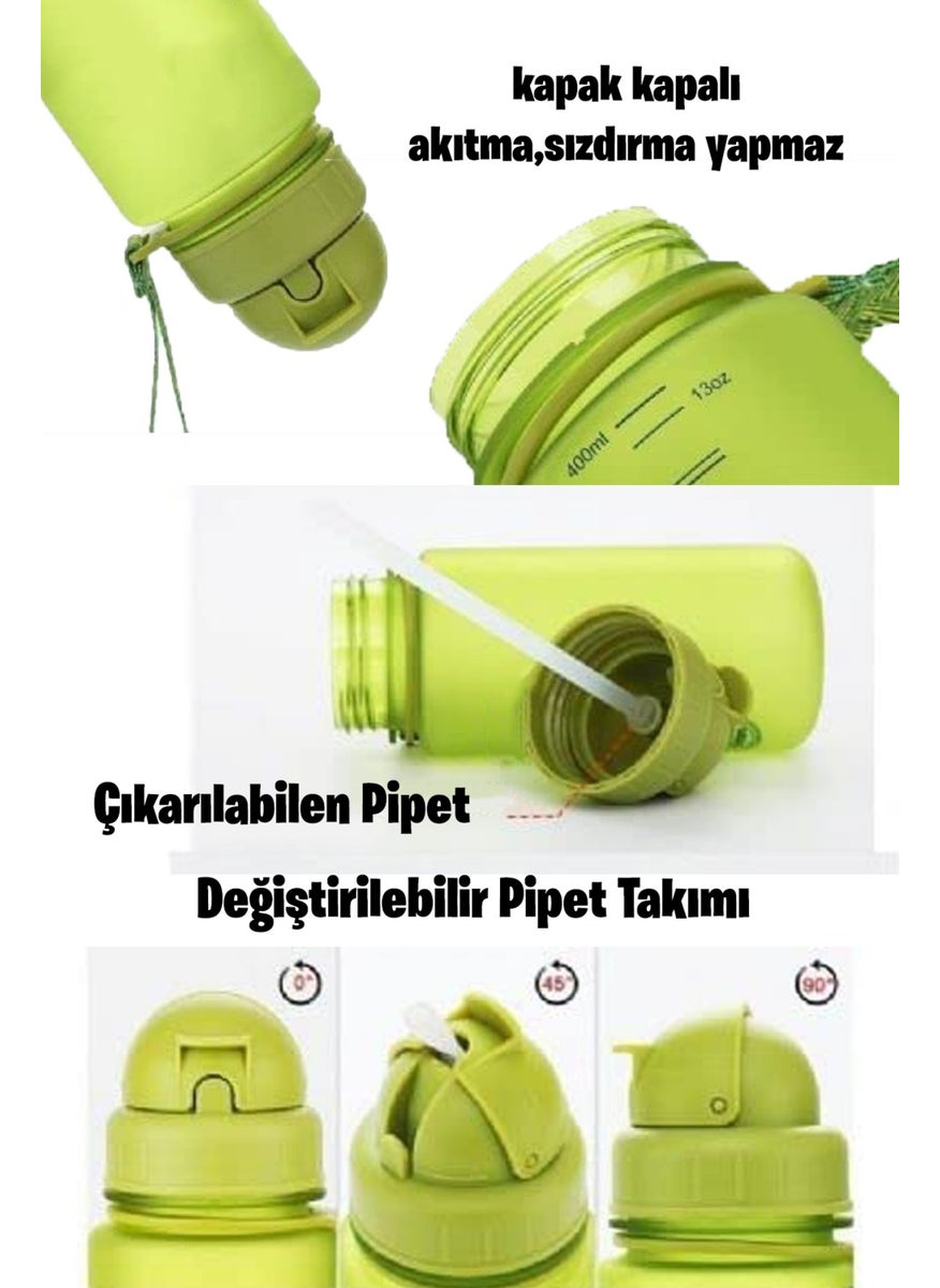 UZSPACE Fiftyfifty Pipette Collection Tritan Water Flask 400 ml  - Image 2