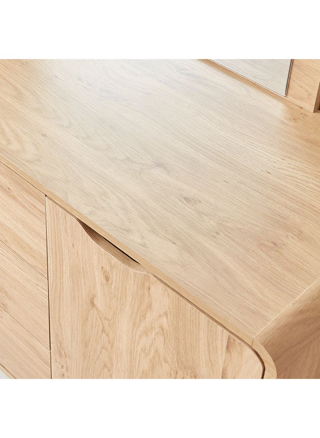 Nordica 3-Drawers Dresser | Dressing Table | Vanity Table | Makeup Table Without Mirror Brown 76x120x45 cm