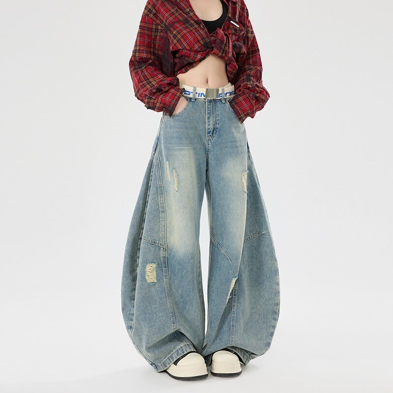 Unisex Classic Denim Jeans Loose Fit Daily Outdoor Wear - Image 1