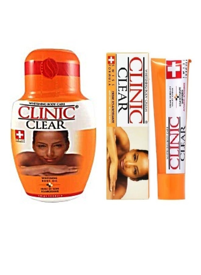 Clinic Clear Whitening Body Cream 50 g And Whitening Body Oil 125 ml 
