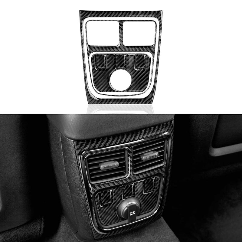 BRMYL Car Rear AC Outlet Vent Armrest Box Decals for 20112014 Dodge ChargerChrysler 300 Accessories Carbon Fiber Interior Stickers Without USB
