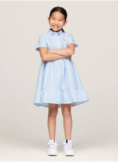 Girls' Ithaca Stripe Fit And Flare Dress -  Organic cotton, Blue/ White - pzsku/Z2F2C000A829B7D49E57CZ/45/_/1723737270/ac01c3de-ae1e-49b7-8f4f-c1505fff0ab8