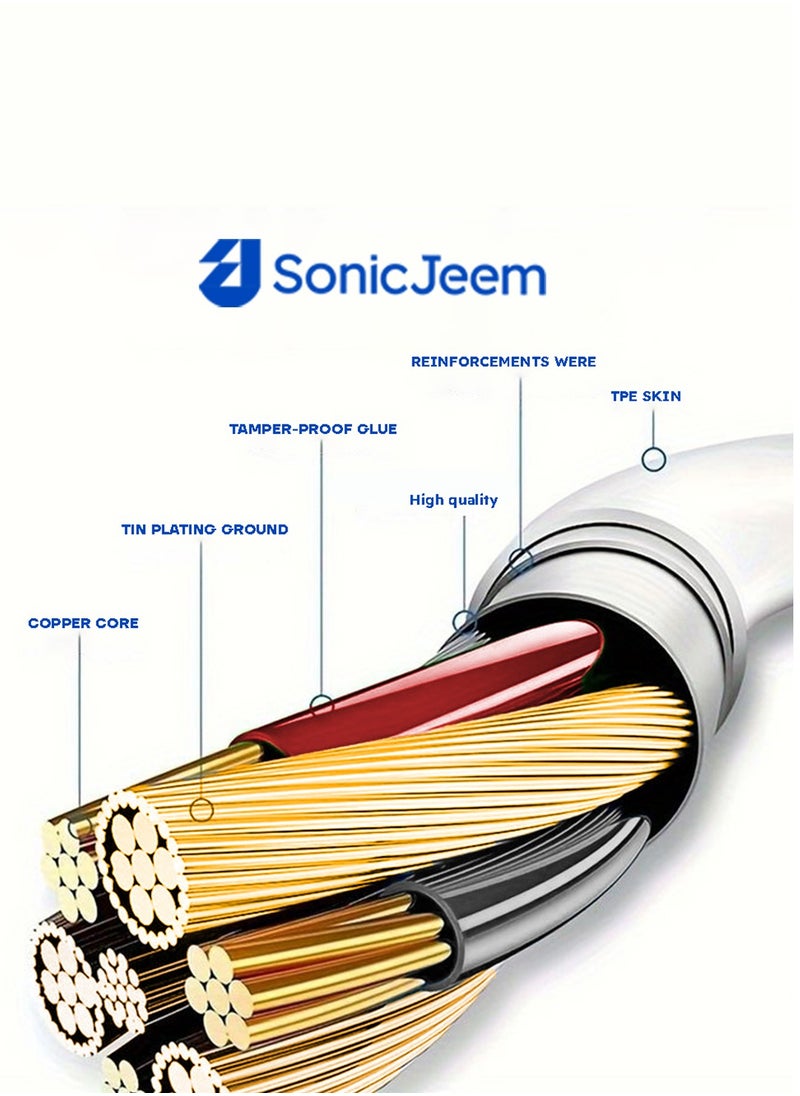 كيبل شحن سونيك جيم فاست شارجينج 3.0A TYPE-C TO USB،مقاوم للتشابك،الطول1متر،يدعم الشحن السريع،ابيض،MADE FOR ANDROID-IPHONE-IPAD-IPOD (SJ107C) - pzsku/Z2F2C16B043819BB4C486Z/45/_/1738070912/c81a3a19-0fbc-4b48-ab75-f90fb2e4492f